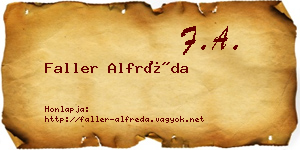 Faller Alfréda névjegykártya